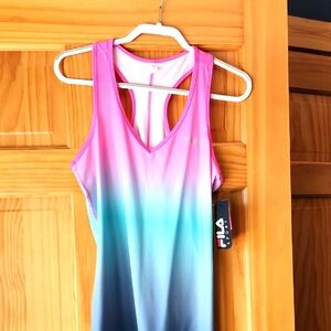 Fila Vivid Pink and Aqua Gradient Tank Top